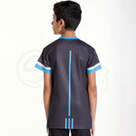 Activate All Day Wear Black And Turquoise Tee