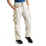 Beige 4 in 1 Convertible Cargos Full Pant three quarters Shorts and Pouch