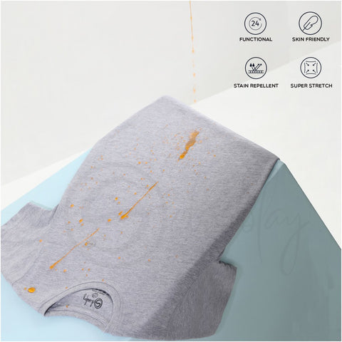 Melange Grey Crew Neck Zero Stain 100 Percent Cotton T shirt