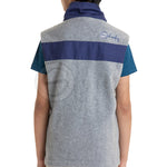 Polar English Fleece Bomber Vest Light Grey & Blue