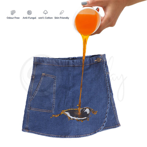 Stain Repellent Indigo Denim Divided Skirt