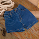Stain Repellent Indigo Denim Shorts