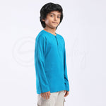 Stain Repeller Tees Turquoise Blue Henley Tees