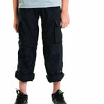 Black 4 in 1 Convertible Cargos Full Pant three quarters Shorts and Pouch
