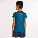 All Day Wear Camo Embossed Teal Blue Tee