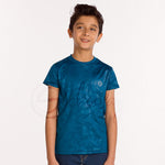 All Day Wear Camo Embossed Teal Blue Tee