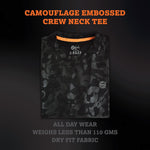 All Day Wear Camo Embossed Pack of 3 Tees (Black, Green & Teal)