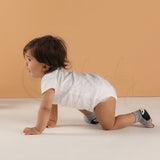 Anti Skid Infant Cotton Socks + Knee Pad + Bandana Drooling Bib (Grey & Black) (0-2 Years)